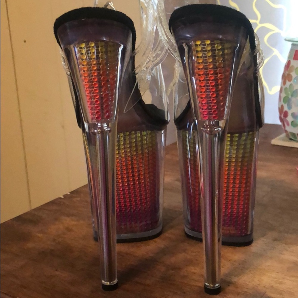 8" CLEAR EMBELLISHED SANDAL